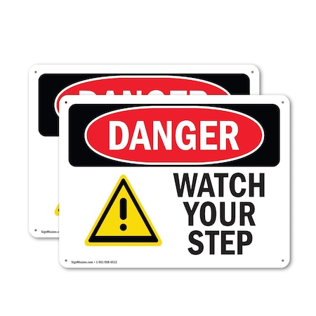 Signmission 10 in Height, 14 in Width, Plastic, Rectangle OS-2PACK-DS-P-1014-L-2109